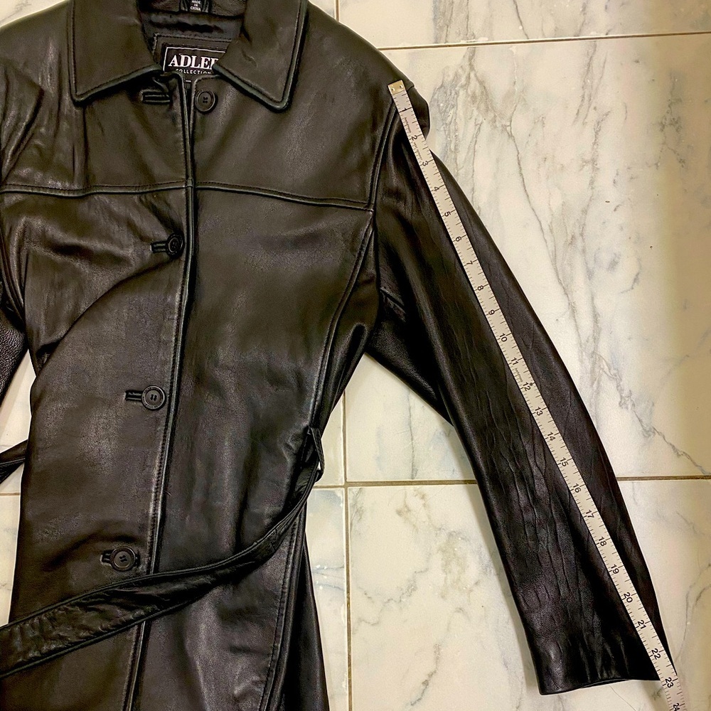 Women's Vintage 100% Lamb Leather Coat | Adler Collection | Black | Size: Small - Picture 10 of 10